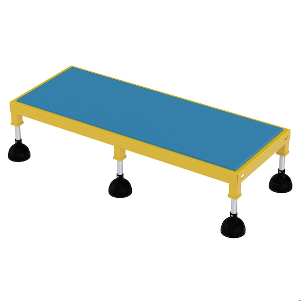 Portable Adj. Stand, 19x48, Low Ergo Deck, 8.75 Overall Height, Steel, Yellow